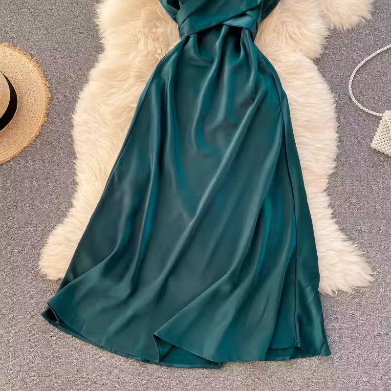 Elegant Cross V-Neck Dress