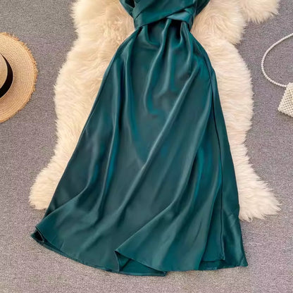 Elegant Cross V-Neck Dress