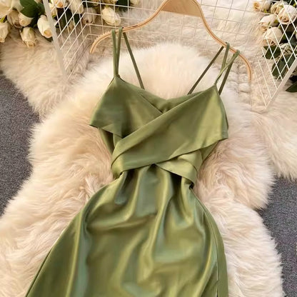 Elegant Cross V-Neck Dress