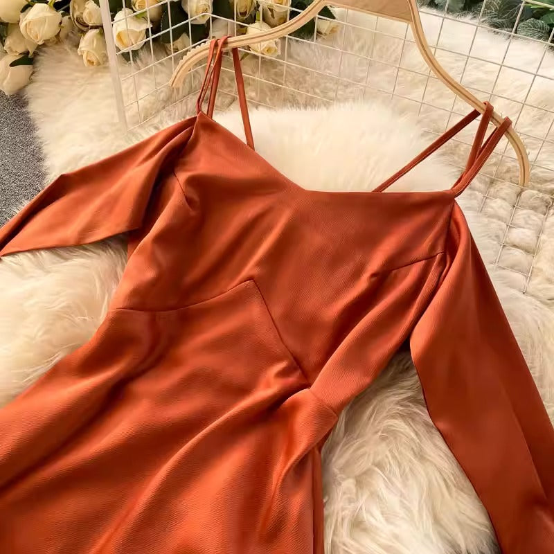 Elegant Cross V-Neck Dress