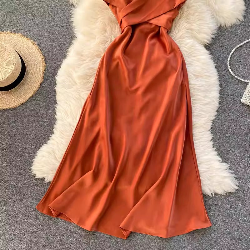 Elegant Cross V-Neck Dress