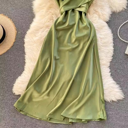 Elegant Cross V-Neck Dress