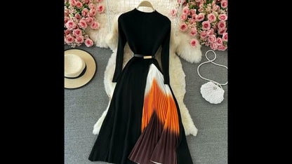 Color Block Tiered Knit Dress